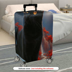 1-Piece Black Cat Moon Landscape Red Tree Artistic  Suitcase Luggage Cover, Stretch Protective Sleeve