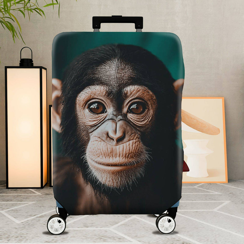 1-Piece Animal Jungle Face Ears Unique Creative  Suitcase Luggage Cover, Stretch Protective Sleeve