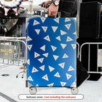 1-Piece Blue Vibrant Geometric Triangle Pattern Stylish Durable  Suitcase Luggage Cover, Stretch Protective Sleeve
