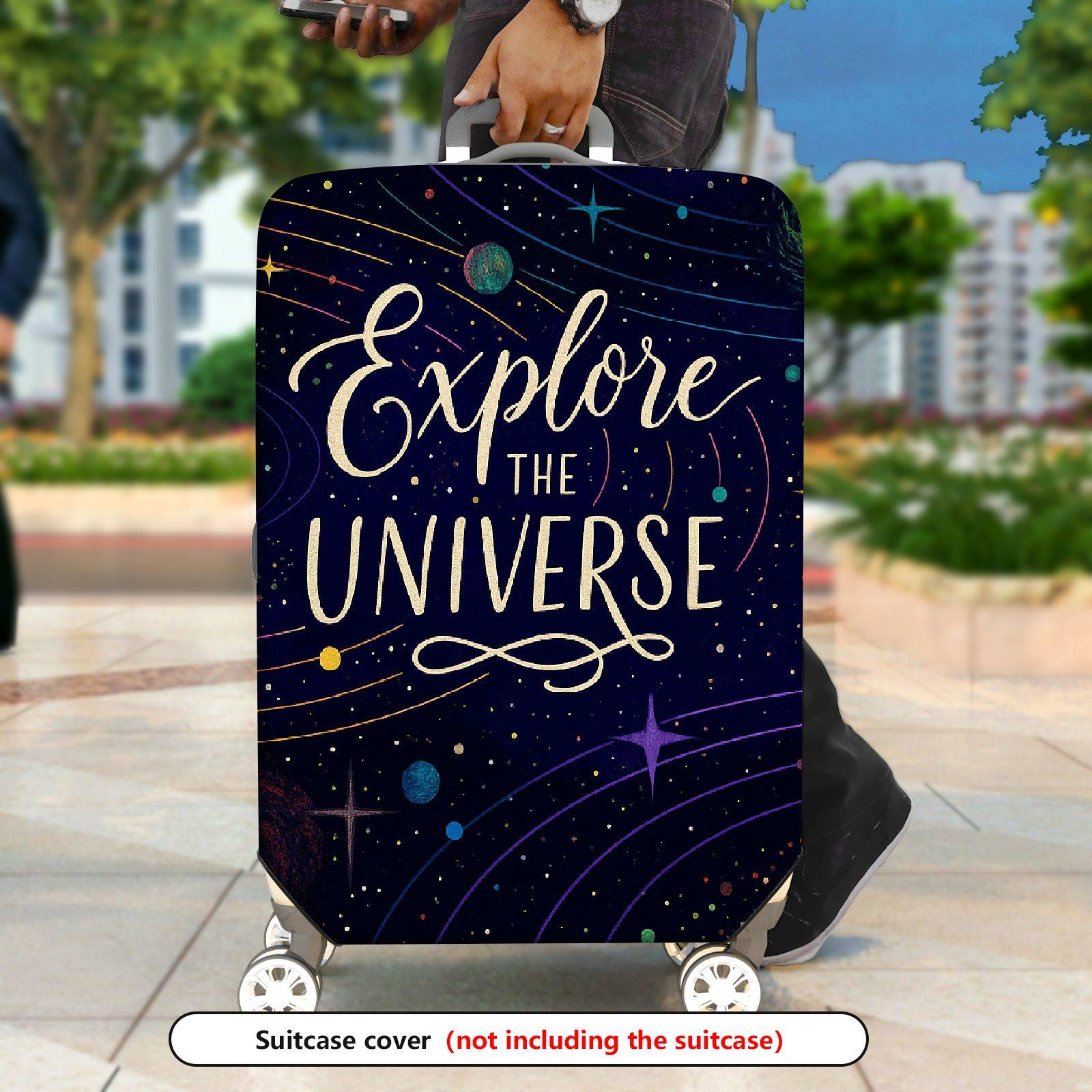 1-Piece Explore Universe Space Star Galaxy Cosmic  Suitcase Luggage Cover, Stretch Protective Sleeve