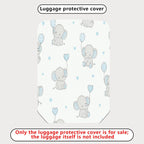 1-Piece Adorable Elephant Heart Balloon  Blue Animal Love  Suitcase Luggage Cover, Stretch Protective Sleeve