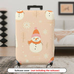 1-Piece Snowman Winter Christmas Holiday Festive  Suitcase Luggage Cover, Stretch Protective Sleeve