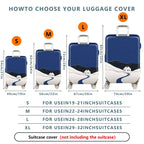 1-Piece Snowy Night Winter Holiday House Scenic Blue  Suitcase Luggage Cover, Stretch Protective Sleeve