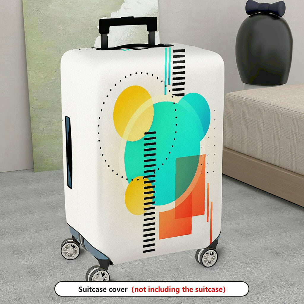 1-Piece Abstract Colorful Geometric Artistic Modern Travel  Suitcase Luggage Cover, Stretch Protective Sleeve