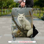 1-Piece Arctic Fox Wildlife Nature Scenic Swans Birds  Suitcase Luggage Cover, Stretch Protective Sleeve