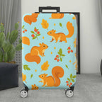 1-Piece Animal Autumn Leaf Cherry Squirrel Pattern  Suitcase Luggage Cover, Stretch Protective Sleeve