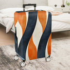 1-Piece Abstract Orange Blue Wave Pattern Stripes Artistic Modern  Suitcase Luggage Cover, Stretch Protective Sleeve