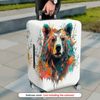1-Piece Abstract Artistic Bear Nature Colorful Stylish  Suitcase Luggage Cover, Stretch Protective Sleeve