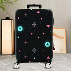 1-Piece Modern Abstract Geometric  Pink Blue  Suitcase Luggage Cover, Stretch Protective Sleeve