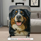 1-Piece Animal Dog Print Pet Portrait Artistic Colorful Cute  Suitcase Luggage Cover, Stretch Protective Sleeve