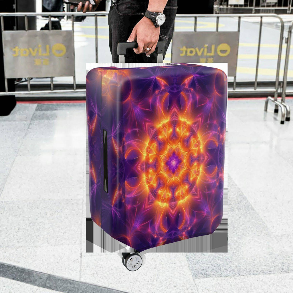 1-Piece Abstract Colorful Mandala Artistic Vibrant Lively  Suitcase Luggage Cover, Stretch Protective Sleeve