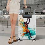 1-Piece Abstract Colorful Basketball Athlete Action Splash Artistic  Suitcase Luggage Cover, Stretch Protective Sleeve