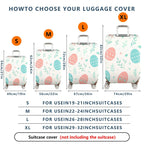 1-Piece Pastel Easter Egg Nature Plant Floral  Suitcase Luggage Cover, Stretch Protective Sleeve
