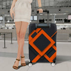 1-Piece Geometric Modern Abstract Orange Black Minimalist Artistic  Suitcase Luggage Cover, Stretch Protective Sleeve