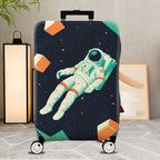 1-Piece Astronaut Space Galaxy Cosmic Floating Cubes  Suitcase Luggage Cover, Stretch Protective Sleeve