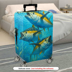 1-Piece Ocean Fish Blue Artistic Vibrant Sea Life Travel  Suitcase Luggage Cover, Stretch Protective Sleeve