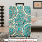 1-Piece Blue Geometric Abstract Pattern Mandala Bohemian  Suitcase Luggage Cover, Stretch Protective Sleeve