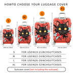 1-Piece Art Cat Splatter Red Black Yellow  Suitcase Luggage Cover, Stretch Protective Sleeve