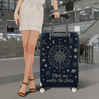 1-Piece Celestial Starry Night Moon Galaxy Cosmic  Suitcase Luggage Cover, Stretch Protective Sleeve
