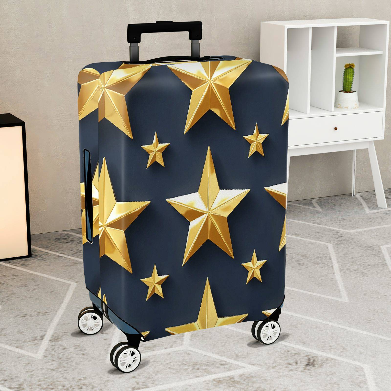 1-Piece Gold Star Pattern Travel Business Holiday Luggage  Suitcase Luggage Cover, Stretch Protective Sleeve