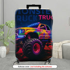 1-Piece Truck Colorful Night Glow Artistic Graphic  Suitcase Luggage Cover, Stretch Protective Sleeve