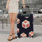 1-Piece Geometric Modern Art Cube Pattern  Suitcase Luggage Cover, Stretch Protective Sleeve