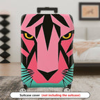 1-Piece Pink Green Tiger Modern Graphic Abstract Art Geometric  Suitcase Luggage Cover, Stretch Protective Sleeve