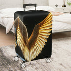 1-Piece Angel Wing Golden Black Artistic Stylish Unique Chic  Suitcase Luggage Cover, Stretch Protective Sleeve