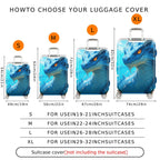 1-Piece Dragon Fantasy Blue Ocean Mythical Creature Artistic  Suitcase Luggage Cover, Stretch Protective Sleeve