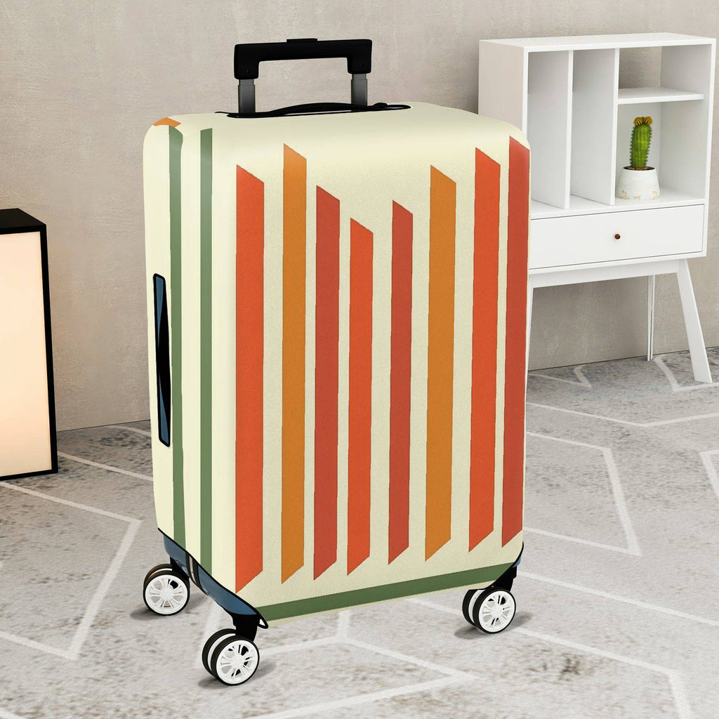 1-Piece Colorful Striped Modern Geometric Vibrant Abstract  Suitcase Luggage Cover, Stretch Protective Sleeve