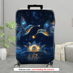 1-Piece Cosmic Hummingbird Starry Flower Universe Glitter  Suitcase Luggage Cover, Stretch Protective Sleeve