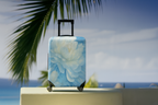 1-Piece Blue Floral Peony Bloom Soft Elegant Vintage Artistic  Suitcase Luggage Cover, Stretch Protective Sleeve