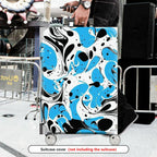 1-Piece Abstract Blue Black White Swirl Artistic Luggage  Suitcase Luggage Cover, Stretch Protective Sleeve