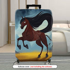 1-Piece Horse Mountains Artistic Nature Aesthetic Inspirational  Suitcase Luggage Cover, Stretch Protective Sleeve