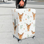 1-Piece Deer Floral Heart Leaf Pattern  Suitcase Luggage Cover, Stretch Protective Sleeve
