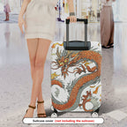 1-Piece Dragon Mythical Oriental  Fiery Artistic  Suitcase Luggage Cover, Stretch Protective Sleeve