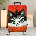 1-Piece Angry Cat  Orange Animal Art Floral  Suitcase Luggage Cover, Stretch Protective Sleeve