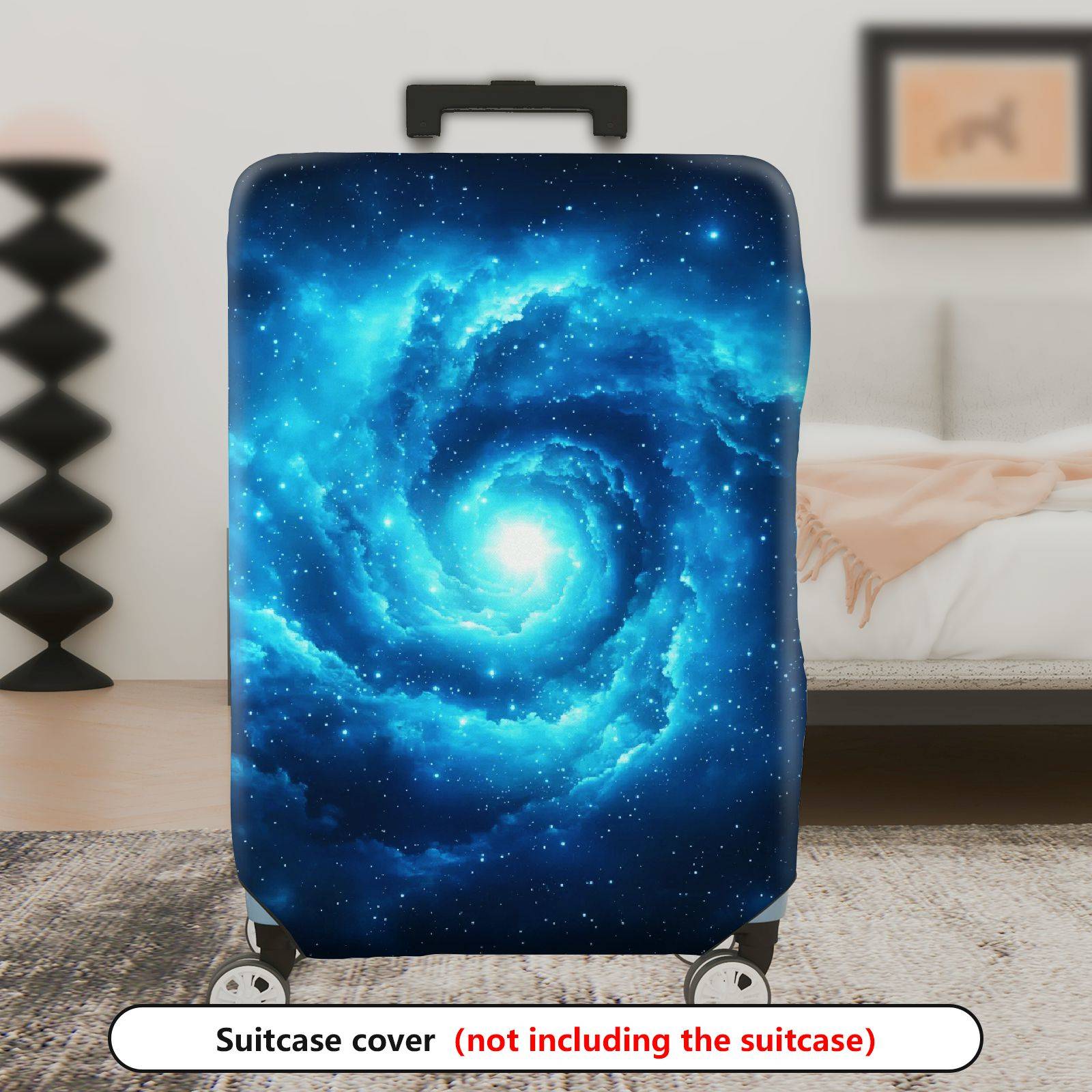 1-Piece Galaxy Nebula Blue Cosmic Star Spiral  Suitcase Luggage Cover, Stretch Protective Sleeve