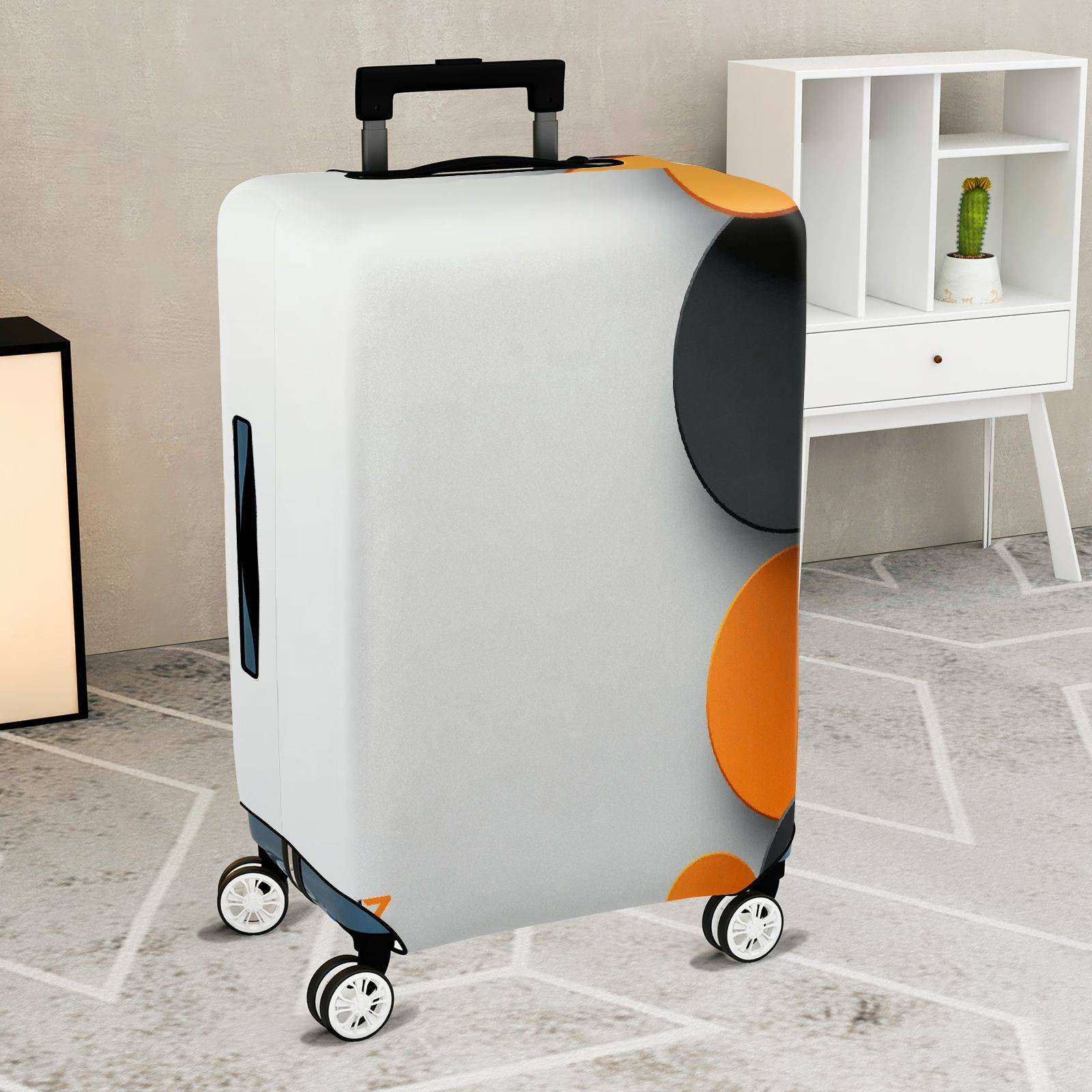 1-Piece Abstract Geometric Colorful Circle Art Pattern  Suitcase Luggage Cover, Stretch Protective Sleeve