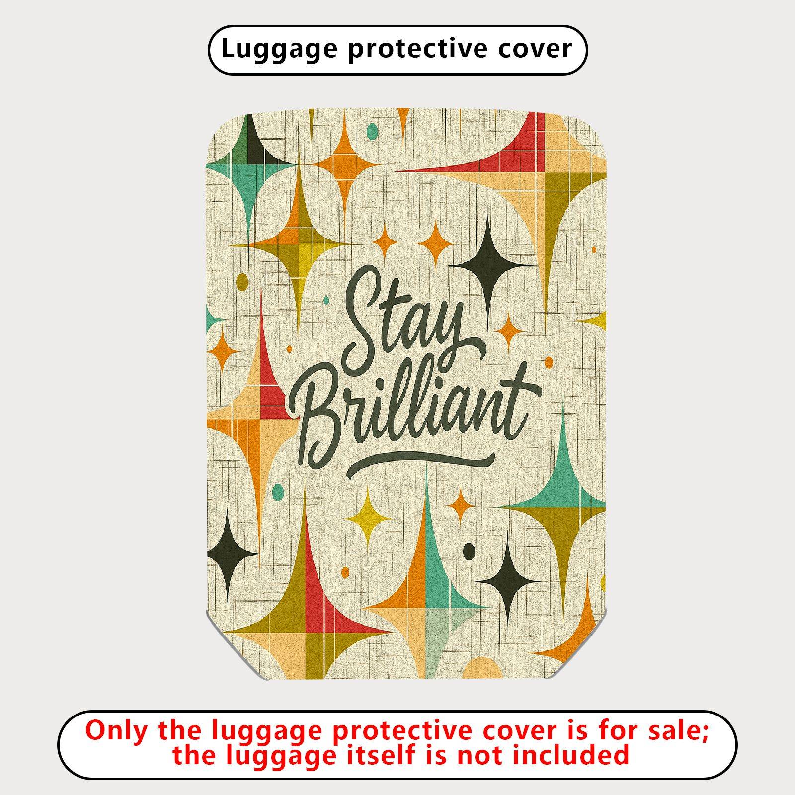 1-Piece Abstract Retro Inspirational Colorful Star Pattern  Suitcase Luggage Cover, Stretch Protective Sleeve