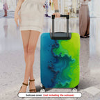 1-Piece Abstract Ocean Wave Fusion Colorful Vibrant Artistic  Suitcase Luggage Cover, Stretch Protective Sleeve