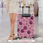 1-Piece Pink Fig Pattern Travel Holiday Fruit Modern Stylish  Suitcase Luggage Cover, Stretch Protective Sleeve