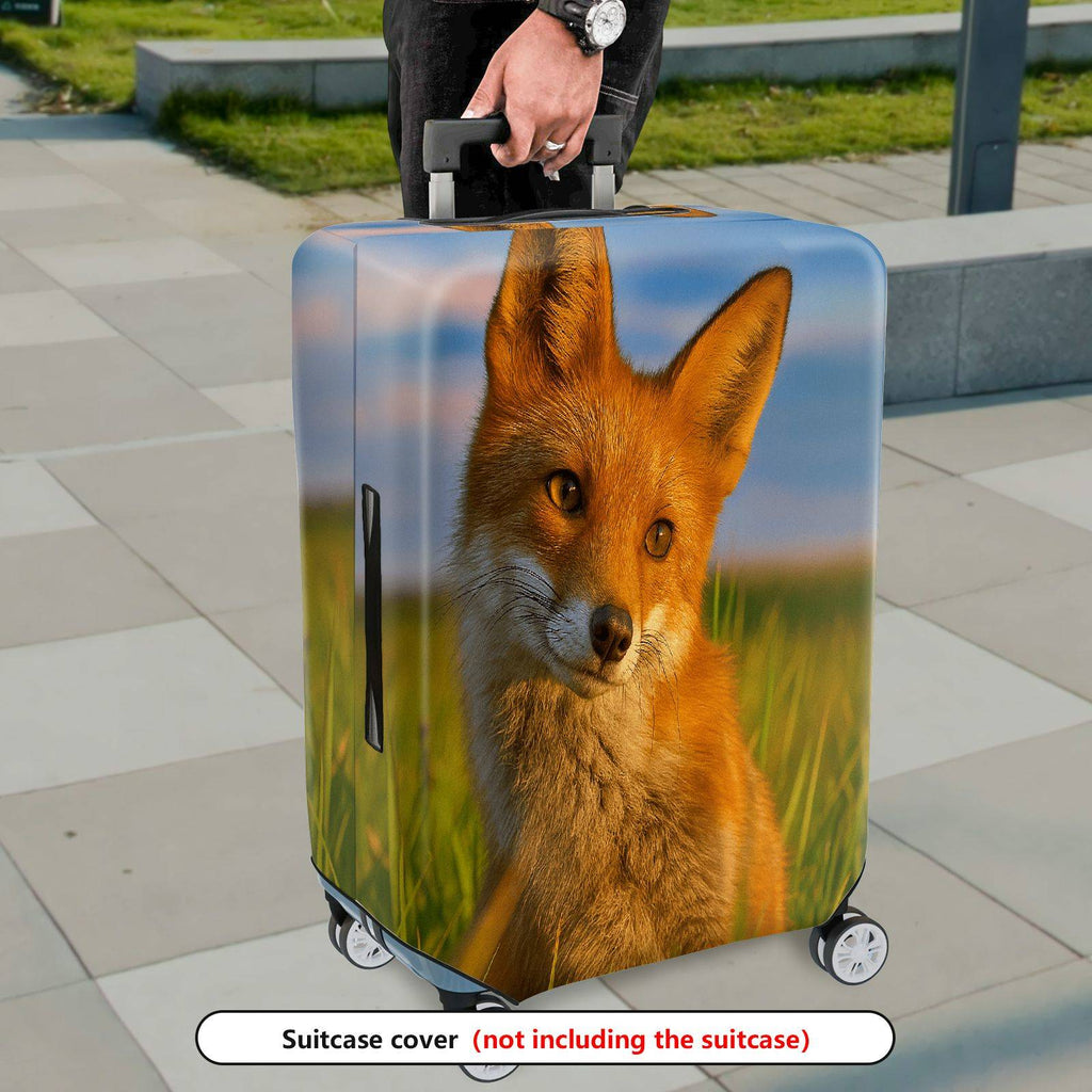 1-Piece Animal Nature Sunset Fox Wildlife  Suitcase Luggage Cover, Stretch Protective Sleeve