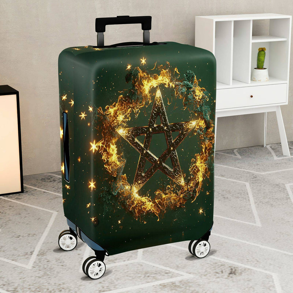 1-Piece Star Fire Magic Cosmic Celestial Mystical  Suitcase Luggage Cover, Stretch Protective Sleeve