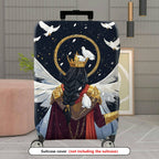 1-Piece Angel Crown Wing Feather Dove Star  Suitcase Luggage Cover, Stretch Protective Sleeve