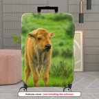 1-Piece Animal Grass Scenery Nature Green  Suitcase Luggage Cover, Stretch Protective Sleeve