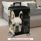 1-Piece Adorable Bulldog Starry Night Pet Lover Cute Dog  Suitcase Luggage Cover, Stretch Protective Sleeve
