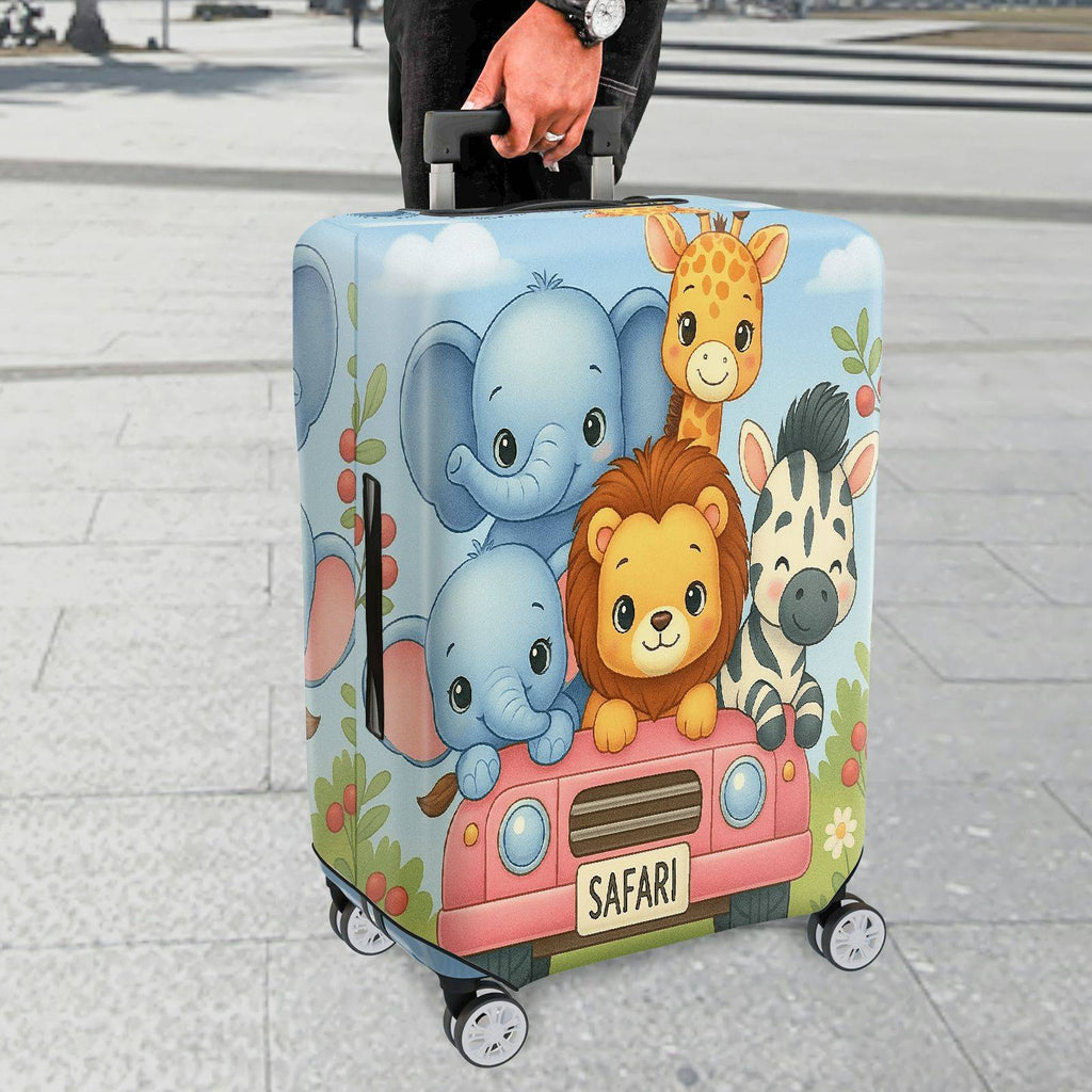 1-Piece Cute Animal  Safari Travel  Suitcase Luggage Cover, Stretch Protective Sleeve