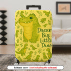 1-Piece Animal Dinosaur Green Dream Big Little Dino  Suitcase Luggage Cover, Stretch Protective Sleeve