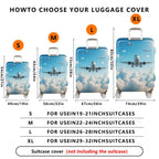 1-Piece Airplane Cloud Sky Travel Aviation  Suitcase Luggage Cover, Stretch Protective Sleeve